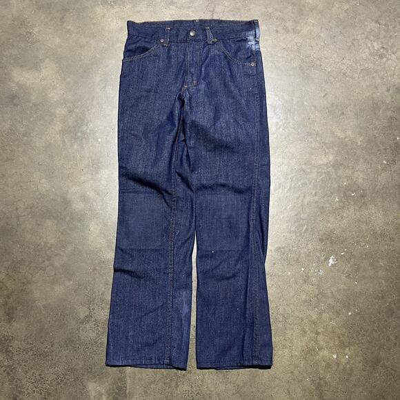 Vintage 70s Sears Perma-Prest Dark Wash Jeans 28x27 - Picture 1 of 4